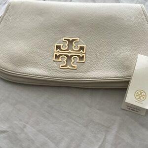 Tory Burch White Leather Clutch